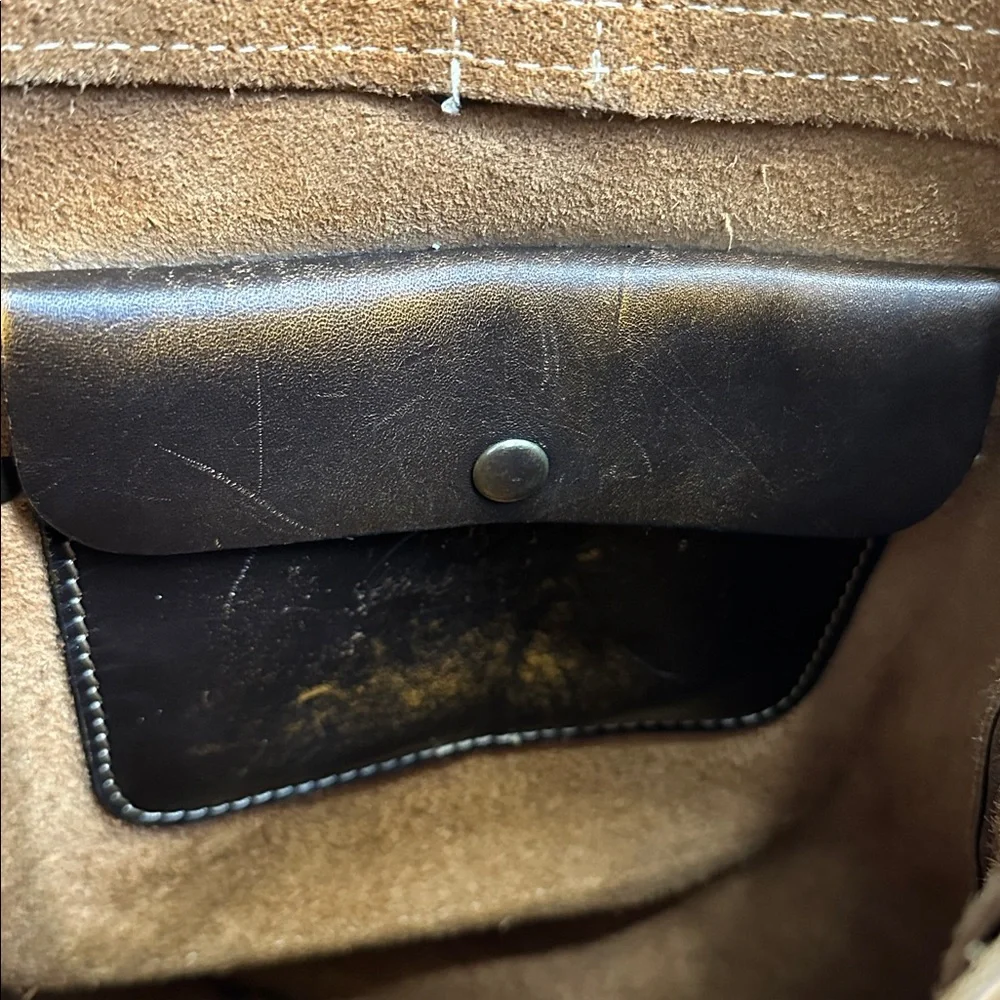 Patricia Nash Brown Distressed Italian Leather Barcelona‎ Saddlebag Crossbody - Picture 11 of 17